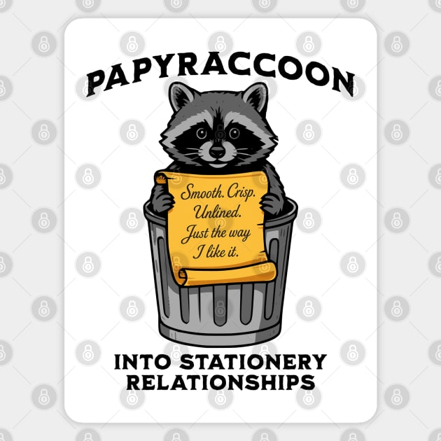 Papyraccoon: a Raccoon that Loves Paper, funny racoon Magnet by Luxinda